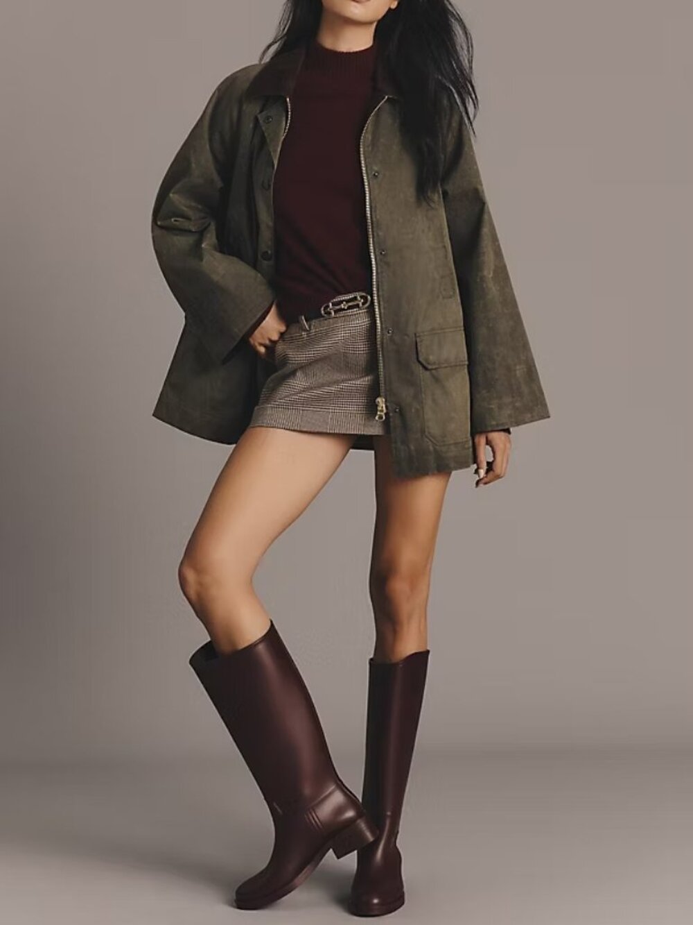 Jeffrey Campbell Torrential Rain Boots size 8/39 new in box wine color